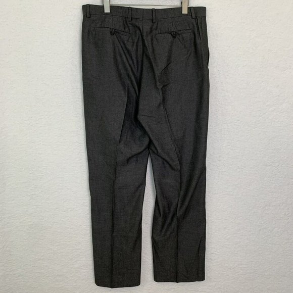 Banana Republic Men's 36x32 Charcoal Herringbone Tailored Fit Dress Slacks - Picture 2 of 9